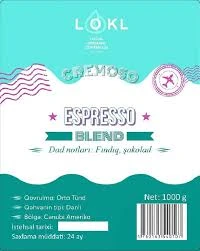 Cremoso Espresso Blend Coffee 1000 qr (Dənli) 100% Arabika